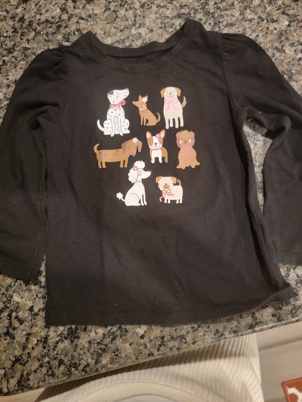 Garanimals Black Long Sleeve Tee with Cute Puppy Graphic